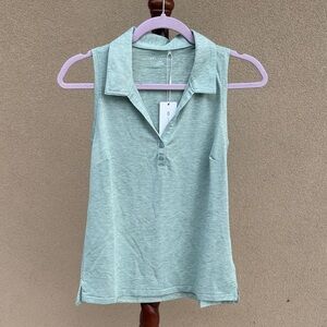 Travis Mathew Mint Sleeveless Collared Tank Top